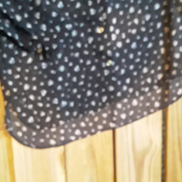 NWOT Tommy Hilfiger sheer navy floral blouse - Picture 5 of 5